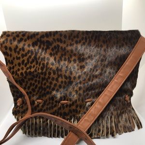 Carlos Falchi Shoulder  Leopard Bag.